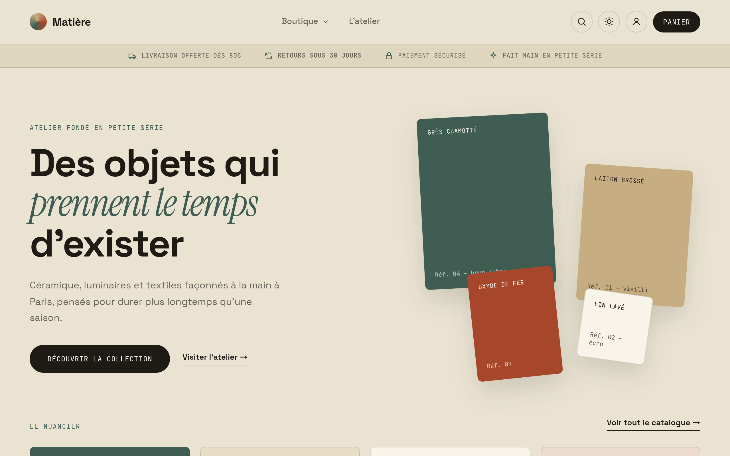 Aperçu du site Matière